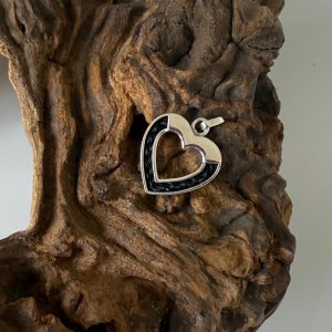 Zilveren hanger hart met paardenhaar