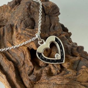 Zilveren hanger hart met zirkonia
